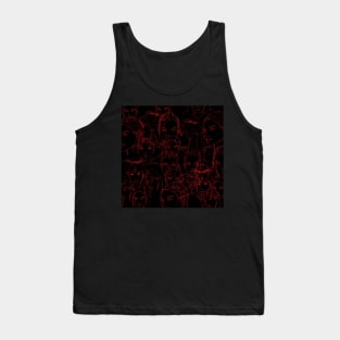 faces in red pattern ecopop art Tank Top